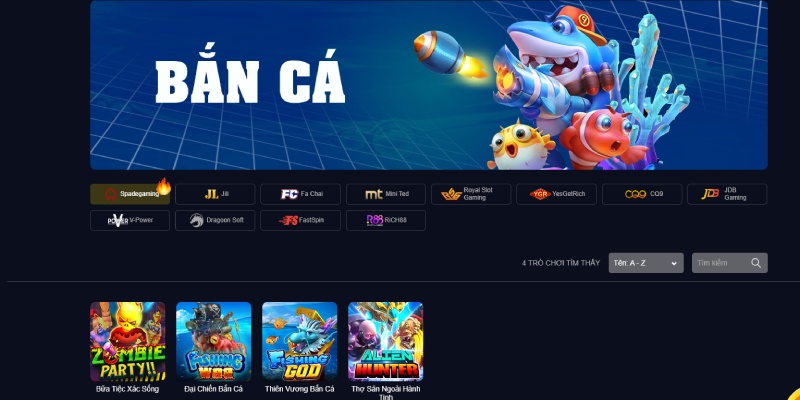 Các đơn vị phát hành game bắn cá đình đám tại nhà cái